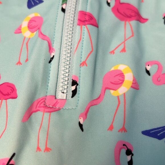 Janie and Jack 100048474 Baby Recycled Flamingo Rash Guard Swimsuit size 0-3 M - Picture 7 of 9